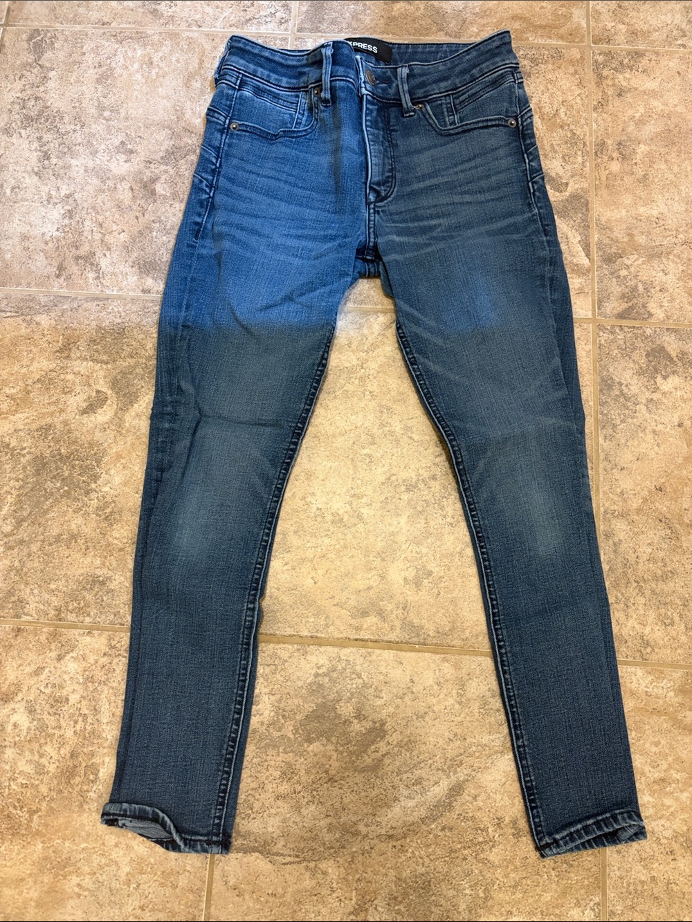 Express Women's Skinny Jeans in Medium Blue Stretch Denim